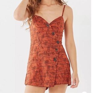 Urban Outfitters Button Down Wrap Romper 🧡
